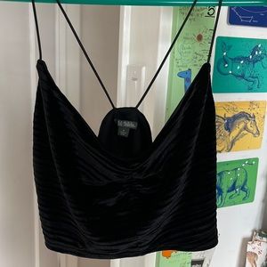 Black crop tank top
